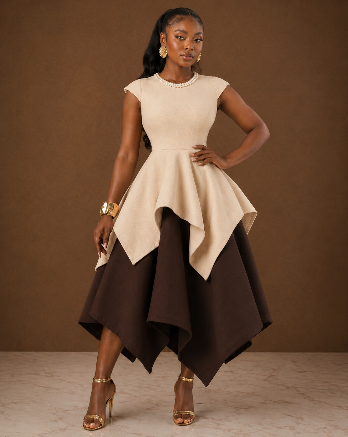 Handkerchief Dress (Brown)
